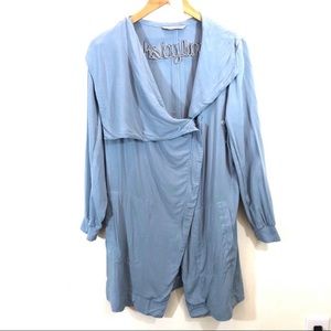 Soft Surroundings Light Blue Cowl Neck Jacket OS